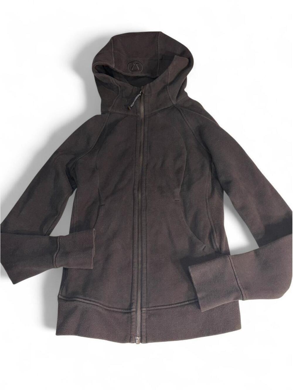 Lululemon Scuba Classic Full-Zip Hoodie – Charcoal Gray / Black Fleece – Size 6